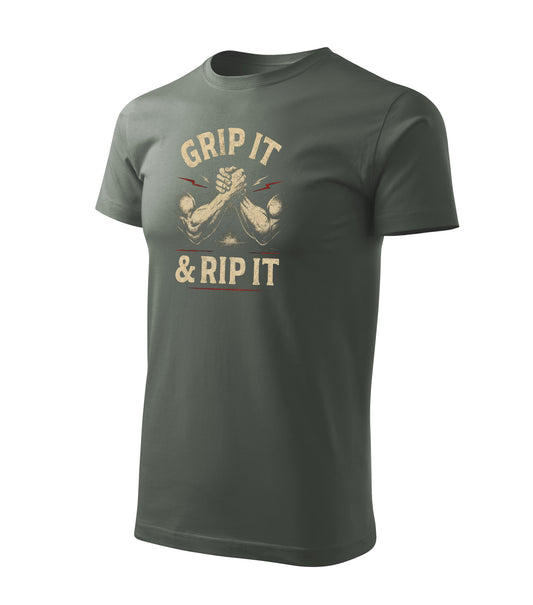 Army-Green Grip it & rip it Armwrestling - COTTON